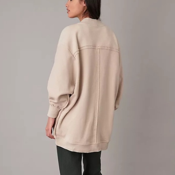 Anthropologie Pilcro Aubrey Draped Cardigan Open Front Beige Size L/XL - Picture 2 of 14